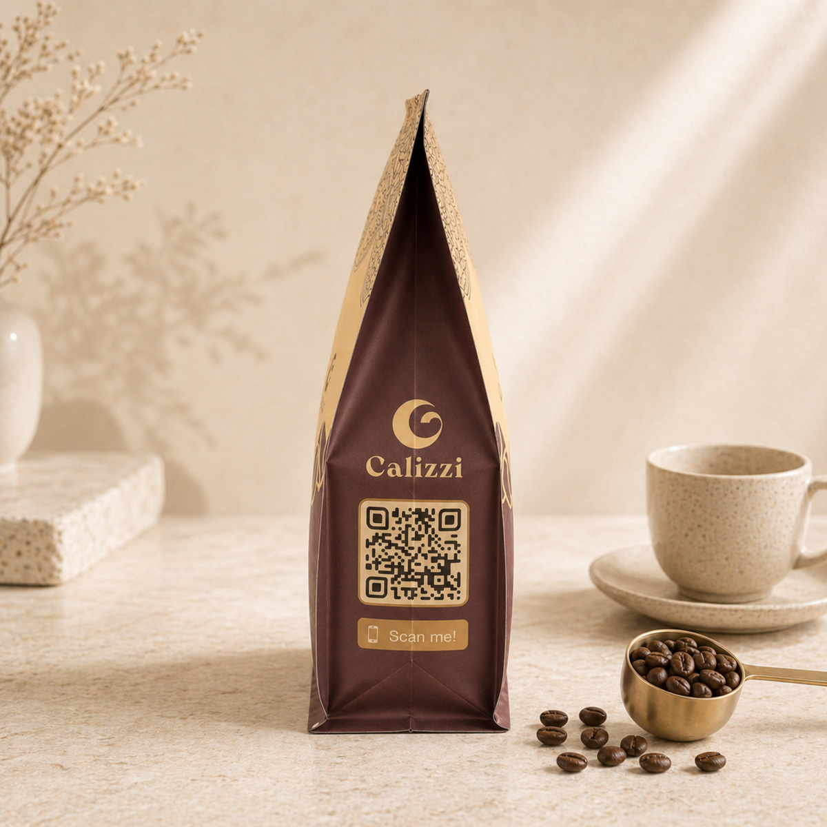 Calizzi Celestial, Packungsseite mit QR-Code